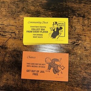 Monopoly 1996 Chance Community Chest Cards Parts Only Complete Sets Of Cards
